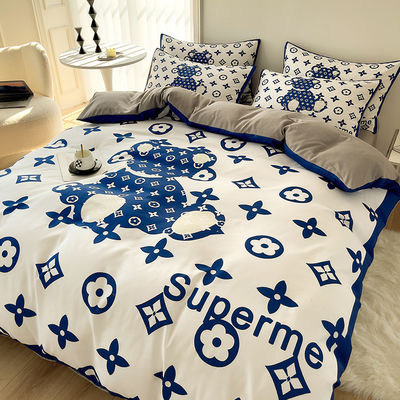 King Size Set de ropa de cama 100% poliéster 3D Impreso Capa de cama de lujo sábanas de cama estilo moderno