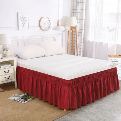 Experimenta el máximo confort con esta falda de cama de color sólido de tejido para el hogar para todas las estaciones