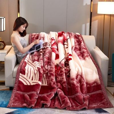 Comodidad de invierno espesa manta de raschel super suave doble capa para el tejido doméstico