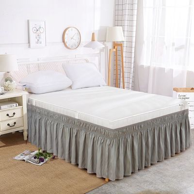 Experimenta el máximo confort con esta falda de cama de color sólido de tejido para el hogar para todas las estaciones