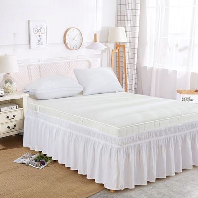 Experimenta el máximo confort con esta falda de cama de color sólido de tejido para el hogar para todas las estaciones