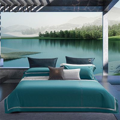 Permeabilidad al aire estilo europeo 100% algodón Jacquard 300TC 4Pcs ropa de cama conjuntos sin relleno