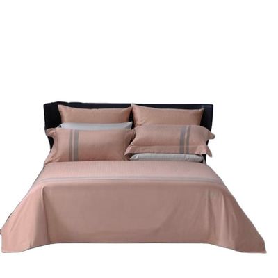 Color personalizado Tejido 300tc 100% de algodón puro Set de ropa de cama para hotel de lujo y familia
