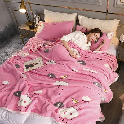 300g de color sólido poliéster Polar Fleece lanzar manta para el hogar de promoción personalizada