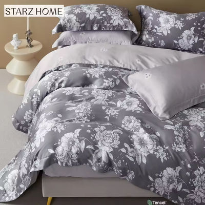 Tejidos para el hogar de lujo Floral Impreso 100% de algodón sábanas de cama Conjunto con en estilo sencillo