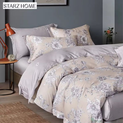Tejidos para el hogar de lujo Floral Impreso 100% de algodón sábanas de cama Conjunto con en estilo sencillo