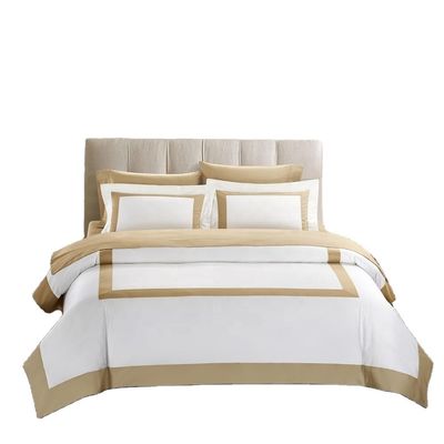 Star Hotel Plain White Luxury Comforter Quilt Cover Set de ropa de cama hecha de tejido de algodón