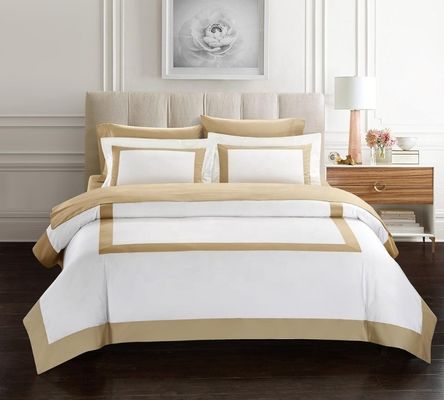 Star Hotel Plain White Luxury Comforter Quilt Cover Set de ropa de cama hecha de tejido de algodón