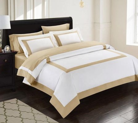 Star Hotel Plain White Luxury Comforter Quilt Cover Set de ropa de cama hecha de tejido de algodón