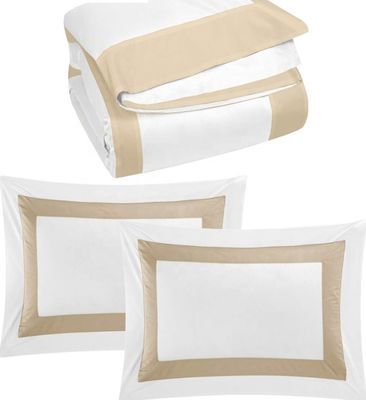 Star Hotel Plain White Luxury Comforter Quilt Cover Set de ropa de cama hecha de tejido de algodón