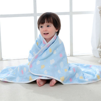 Toalla de baño de muselina de seis capas con absorvente blando Dobby Border y material 100% algodón