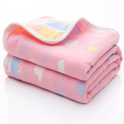 Toalla de baño de muselina de seis capas con absorvente blando Dobby Border y material 100% algodón
