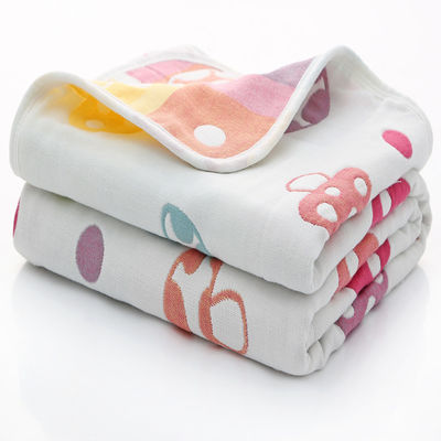 Toalla de baño de muselina de seis capas con absorvente blando Dobby Border y material 100% algodón