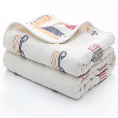 Toalla de baño de muselina de seis capas con absorvente blando Dobby Border y material 100% algodón