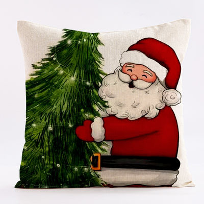 Impresión diagonal de la almohadilla de Navidad personalizada almohada de lino y tapa del cojín de la almohada