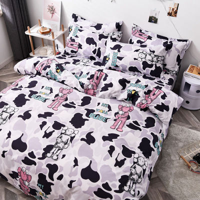 Estilo moderno, ropa de cama de tamaño queen o king con cubierta de edredón de poliéster y funda de almohada