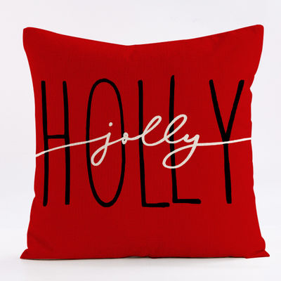 Impresión diagonal de la almohadilla de Navidad personalizada almohada de lino y tapa del cojín de la almohada
