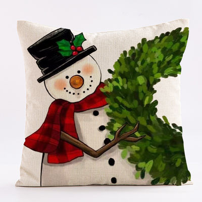 Impresión diagonal de la almohadilla de Navidad personalizada almohada de lino y tapa del cojín de la almohada