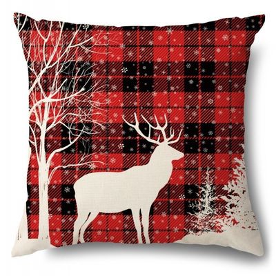 Impresión diagonal de la almohadilla de Navidad personalizada almohada de lino y tapa del cojín de la almohada