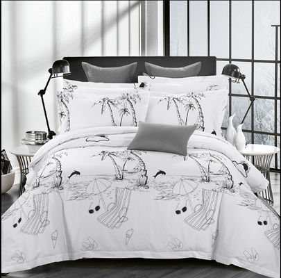 300tc estilo étnico chino Impreso de cuatro piezas de ropa de cama de algodón para el hotel popular