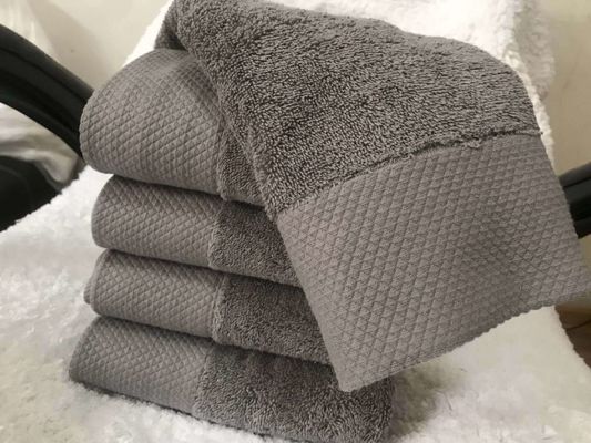 Café suave absorbente espesado hogar bebé algodón toalla grande 70 * 140cm rectángulo gris hotel toalla de baño