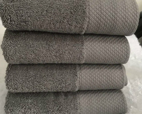Café suave absorbente espesado hogar bebé algodón toalla grande 70 * 140cm rectángulo gris hotel toalla de baño