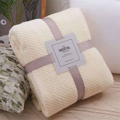 Cubierta de franela sólida cuadrada personalizada para todas las temporadas 300GSM Coral Fleece Sofá Cubierta de lanzamiento