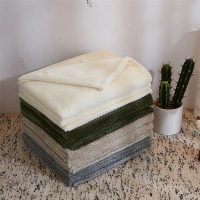 Cubierta de franela sólida cuadrada personalizada para todas las temporadas 300GSM Coral Fleece Sofá Cubierta de lanzamiento