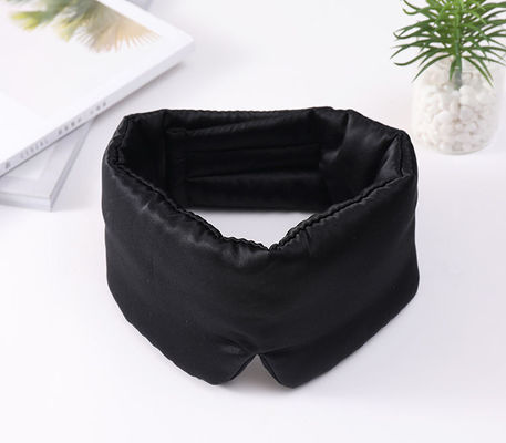 Casa personalizada 100% hecha a mano de seda de morera máscaras de ojos de lujo de sueño máscara de ojos de negro
