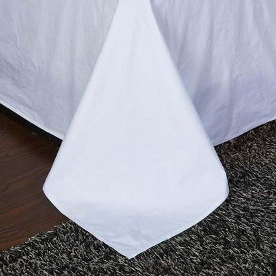 80 Cuenta de tejido Set de sábanas de hotel de algodón para sábanas personalizadas en color blanco