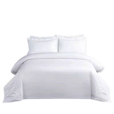 80 Cuenta de tejido Set de sábanas de hotel de algodón para sábanas personalizadas en color blanco