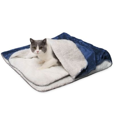 Popular de punto 100% de poliéster de lana francesa Sherpa manta de mascota para el sofá perrera de gatos