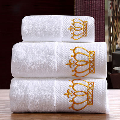 Toallas de hotel de color personalizado Blanco 100% de algodón cara mano conjunto de toallas de baño para el spa en casa
