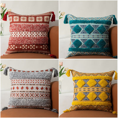 Cubierta de cojín de mosaico de patrón bohemio para fundas decorativas