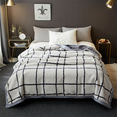 Jacquard tejido de coral lana Raschel manta para invierno de peluche espesado cama de cobertura de siesta