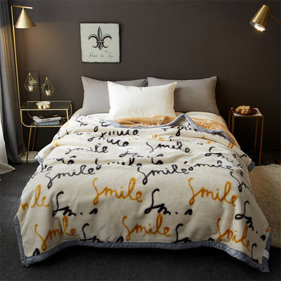 Jacquard tejido de coral lana Raschel manta para invierno de peluche espesado cama de cobertura de siesta