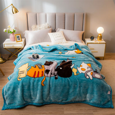 Jacquard tejido de coral lana Raschel manta para invierno de peluche espesado cama de cobertura de siesta