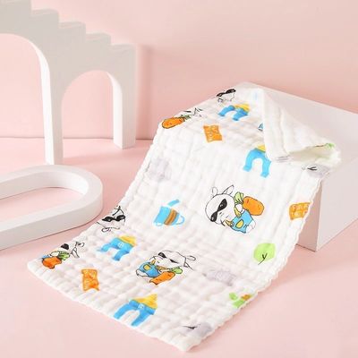 Toalla de bebé de algodón suave y suave de alta densidad 6 capas no fluorescente 25*50cm