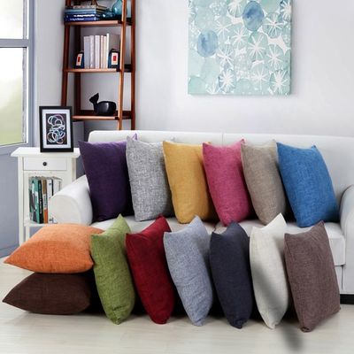 Capa de almohadilla de algodón de color sólido de lino para almohadillas caseras de estilo vintage