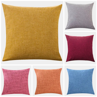 Capa de almohadilla de algodón de color sólido de lino para almohadillas caseras de estilo vintage
