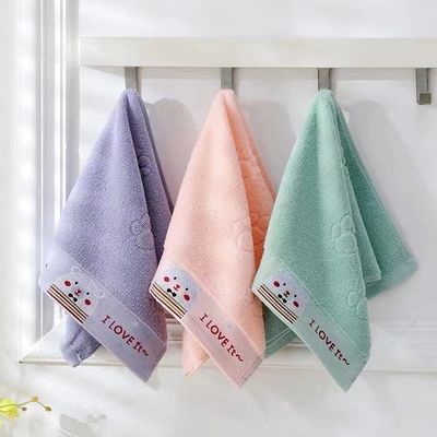 Toallita de algodón rectangular colorido Panda pequeño de doble filo de costado Toallita gruesa para niños