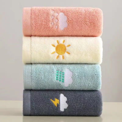 Toallita de algodón rectangular colorido Panda pequeño de doble filo de costado Toallita gruesa para niños