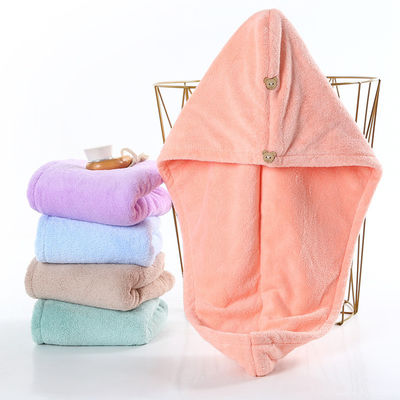 Mujeres Coral Fleece sombrero para el cabello seco sombrero de ducha absorbente seco rápido con toalla espesa