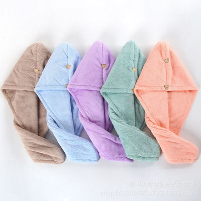 Mujeres Coral Fleece sombrero para el cabello seco sombrero de ducha absorbente seco rápido con toalla espesa