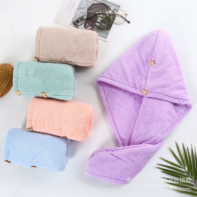 Mujeres Coral Fleece sombrero para el cabello seco sombrero de ducha absorbente seco rápido con toalla espesa