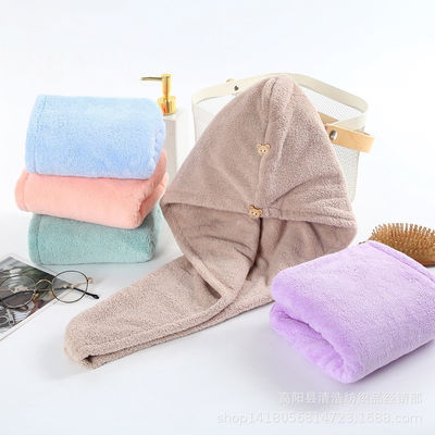 Mujeres Coral Fleece sombrero para el cabello seco sombrero de ducha absorbente seco rápido con toalla espesa