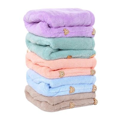 Mujeres Coral Fleece sombrero para el cabello seco sombrero de ducha absorbente seco rápido con toalla espesa
