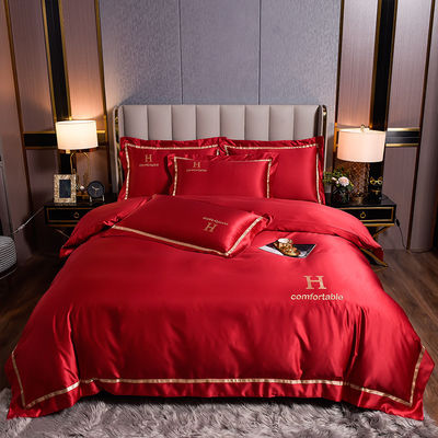Casa Hotel boda de lujo de color sólido Seti de ropa de cama de cojín
