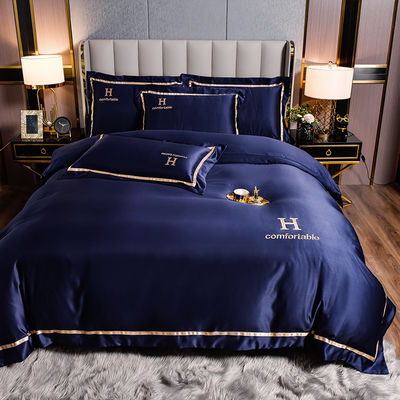 Casa Hotel boda de lujo de color sólido Seti de ropa de cama de cojín