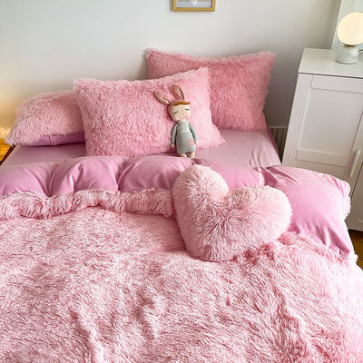 Set de sábanas de terciopelo de coral grueso Consolador de lujo para protección en invierno